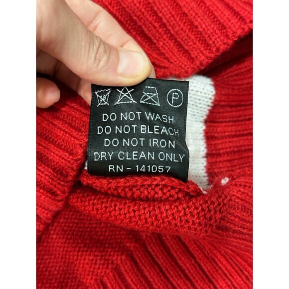 American Stitch Red Sweater I Cant Feel My Face Graphic Holiday Ugly Sz Large - Picture 8 of 9